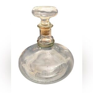 Owen’s Illinois 1939 Glass Barware Liquor Bottle Decanter w Orig Cork Stopper